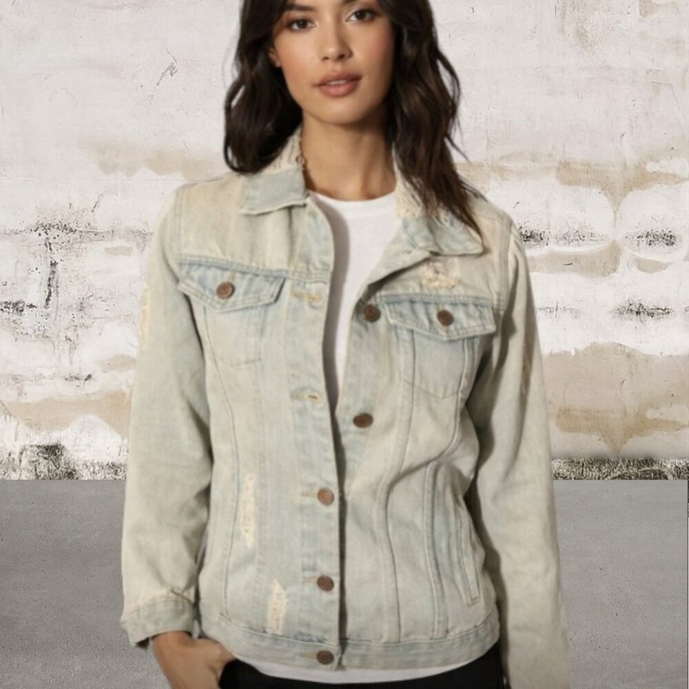 Thread & Supply Light Wash Jean Jacket Size Small